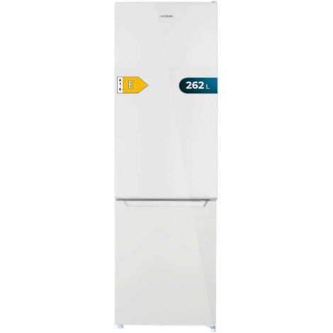 Réfrigérateur-congélateur combiné statique white Defrost with262 litres of capacity, class E.