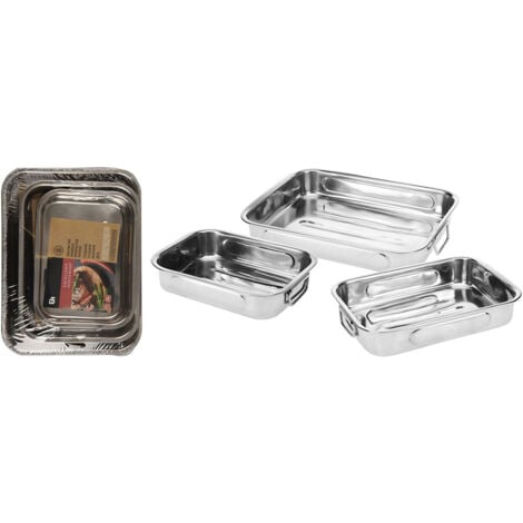 Set 3 plateaux en acier inoxydable, a12402130, excellent houseware