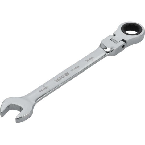 YATO Clé Mixte Courte 19 Mm – Chromée Vanadium, Compacte Pour Espaces Réduits