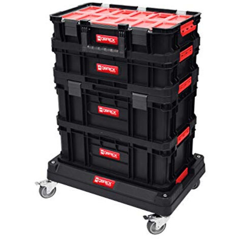 Qbrick – Servante d'atelier mobile XXL – Capacité 100 kg – Matériaux polypropylène – Roues caoutchouc pour terrains difficiles – Z252603PG002