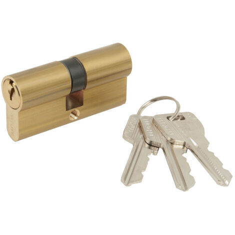 Cylindre serrure mcm E 30 40 doré laiton acier (1/2)