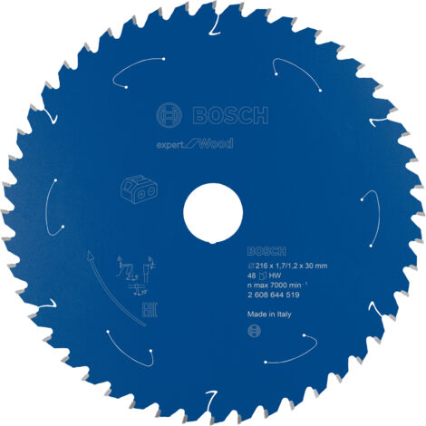 Lame de scie circulaire Bosch Expert for Wood pour scies à onglet sans fil 216 x 1,7 x 30 mm 48 - 2608644519 (1/10)