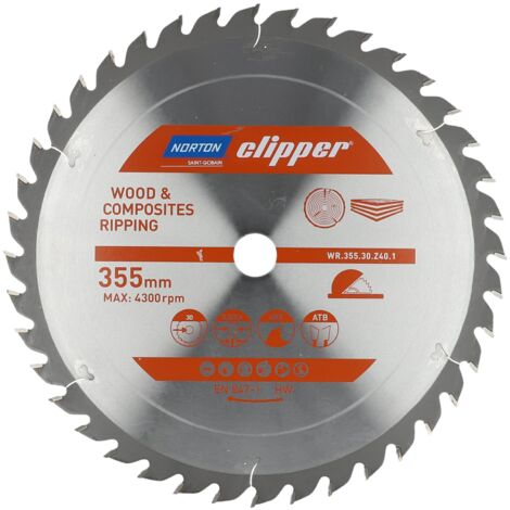 Lame de carbure deflow 355 x 3.2/2.4 x 30 Z40 Norton Cliper - 70184608076