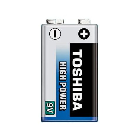 Toshiba Pile Carrée 9V, Batterie Alcaline 6LR61, Ultra Longue