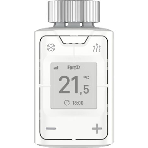 AVM FritzDECT 302 - Régulateur de Radiateur intelligent pour le réseau domestique, pour économiser l'énergie, pour tous les types de vannes de radiateur et FritzBox avec base DECT, FritzOS à partir de (1/5)