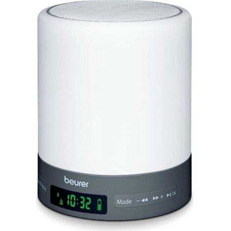 Beurer WL50 Réveil avec lumière, simulation du lever et du coucher du soleil, réveil, led, lumière réglable avec 3 niveaux d'intensité, batterie rechargeable 2.000 mAh, white (1/10)