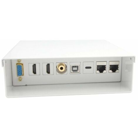 AISENS - A127-0720 - Boîtier of audio-visual connections VGA+JACK3.5+2xHDMI+1xUSB-B+1xUSB-C+2xRJ45 Cat.6A STP, White (1/3)