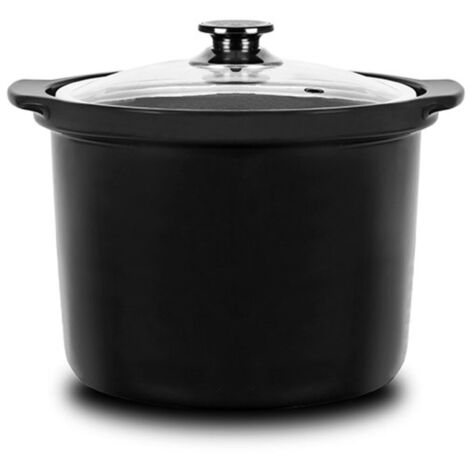 Cecotec, Bol en céramique pour la cuisson lente et à basse température avec votre cuisinière programmable GM, Avec couvercle en verre de, Noir, Convient à toutes les cuisinières programmables de de 6  (1/5)