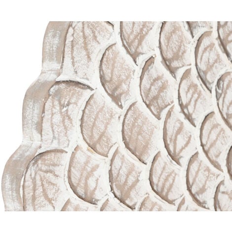 Décoration murale dkd home decor finition antique naturelle 120 x 3 x 120 cm blanc indien