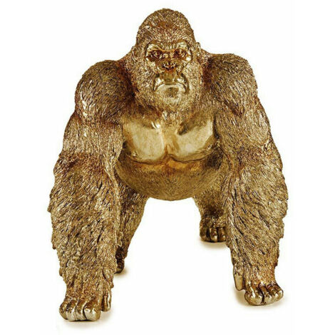 Figurine décorative de gorille doré 20 x 27,5 x 34 cm (2 pièces)