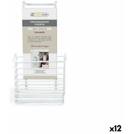 Panier d'étagère deconfortime 19 x 12 x 36 cm white (12 pièces)