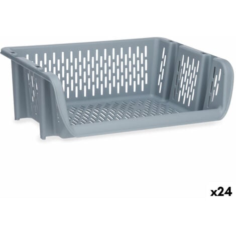 Panier à légumes gris en polypropylène (30 x 13,5 x 38,7 cm) (24 pièces)