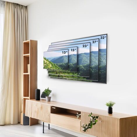 Support mural pour écran TV Maclean MC-416 de 13 à 32 pouces, inclinaison de 30 kg, rotation max. VESA 100 x 100, revêtement en poudre noir, support universel pour écran LED OLED LCD (1/5)