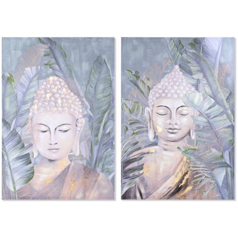 Tableau dkd home decor 80 x 2,8 x 120 cm 80 x 3 x 120 cm oriental (2 pièces)