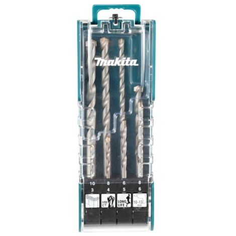 Makita – Forets béton pour perceuse – Kit de 8 pièces 3/4/5/6/8/10mm – Largeur 6.5cm – Longueur 18.5cm – E15861 (1/2)