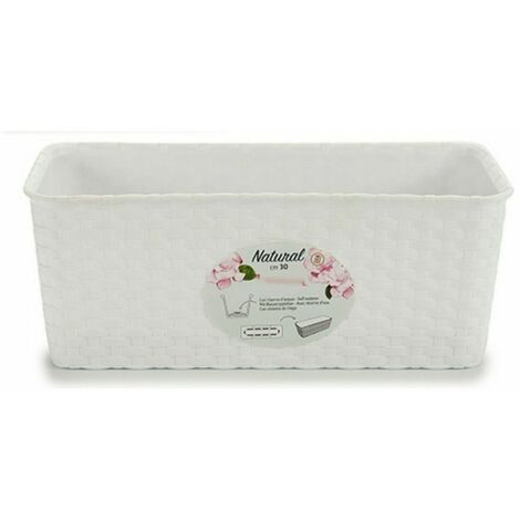 Pot de fleurs stefanplast white plastic 13 x 11 x 28.5 cm (12 pièces)