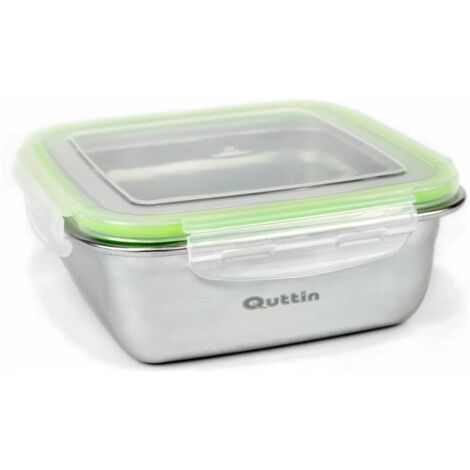 Boîte à lunch hermétique quttin carrée en acier inoxydable 400 ml 12 x 12 x 12 x 6 cm (12 pièces)
