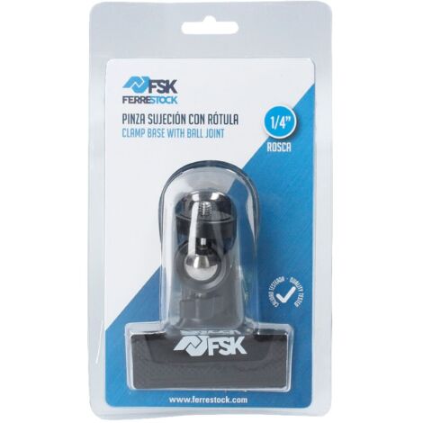 Ferrestock FSKPSN001 pince de pince pour niveau laser, finition caoutchoutée antidérapante, filetage universal de ¼", ouverture de 4.5cm