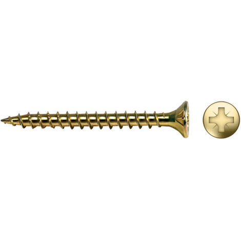 Celo 9B580Vlox - Velox Vis à bois plein filet tête fraisée tête fraisée Impression Pz Diamètre 5X80 Mm, bichromaté, 100 pièc. (1/2)