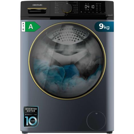 Lave-linge de chargement frontal ice blue de capacité 9 kg de, 1400 tr/min, classe a, vapeur max, moteur inverter plus, 15 programmes, onsmart, logique floue, lavage en douceur, stop&go, caoutchouc (1/5)