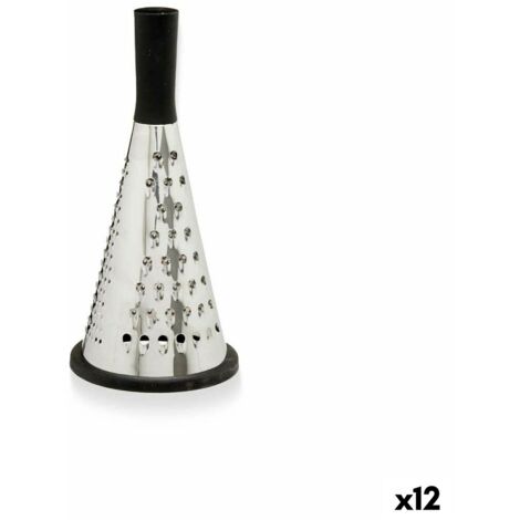 Kinvara Râpe Noir Argent Acier inoxydable ABS TPR 11.5 x 24.5 x 11.5 cm (12 pièces)