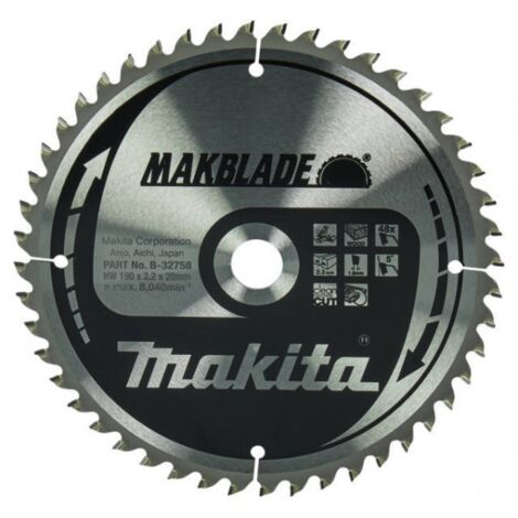 Makita B-32758 Makblade TCT lame de scie à onglet 190x20 pour bois