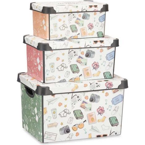Kipit Set de Boîtes d'organisation empilables, multicolores, standard