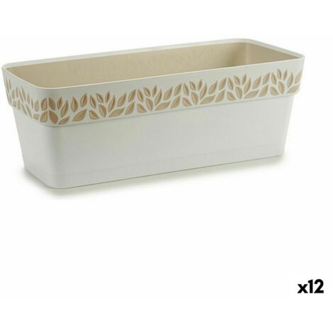Jardinière auto-arrosante stefanplast cloe white plastic 49,5 x 17 x 19 cm (12 pièces)