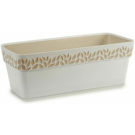 Jardinière auto-arrosante stefanplast cloe white plastic 49,5 x 17 x 19 cm (12 pièces)