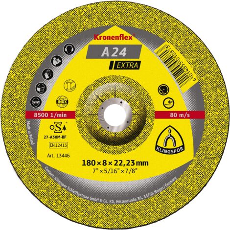 Meule à ébarber A 24 Extra D125xS6mm coudée acier Perçage 22,23 mm (1/5)