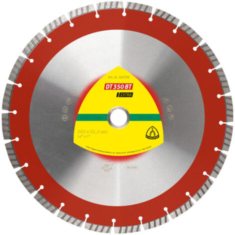 Meule diamantée Klingspor DT 350 BT, 350 x 3 x 25,4 mm 24 segments 40 x 3 x 10 mm, standard Turbo (1/2)
