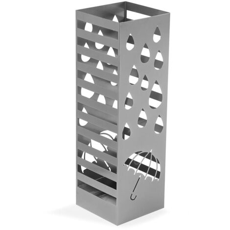 Porte-parapluie Versa Gris Métal Fer – Dimensions 15,5 X 49 X 15,5 Cm – Design Moderne Pour Entrée, Hall - 14