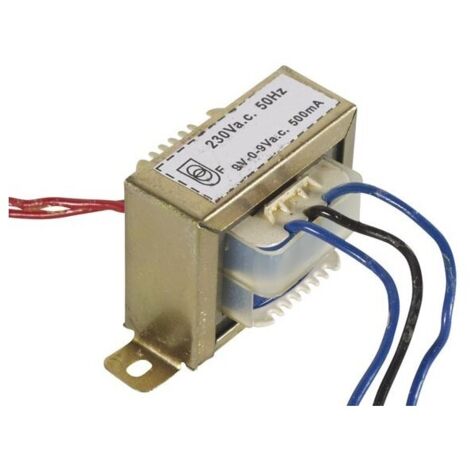 Velleman – Transformateur chassis ouvert 9 VA 2 x 9 V 500 mA – Tension d'entrée 230 VAC – Montage à vis – Métal durable (1/3)