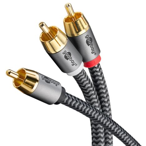 Câble 1 en 2 RCA, 5 m, Connecteur Cinch (woofer, center) 2x Connecteur Cinch (woofer). Longueur de câble 5 m (1/5)