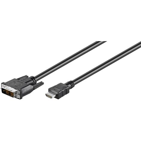 Câble DVI-D/HDMI™, nickelé, Connecteur DVI-D Single-Link (18+1 broches) connecteur HDMI™ (type A). Longueur de câble 2 m (1/2)