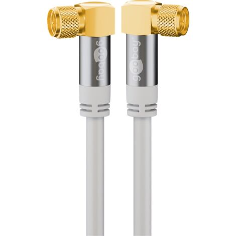 Câble d'Antenne SAT (135 dB), 4x Blindé, plaqué or, fiche F 90° fiche F 90°. Longueur de câble 10 m (1/5)