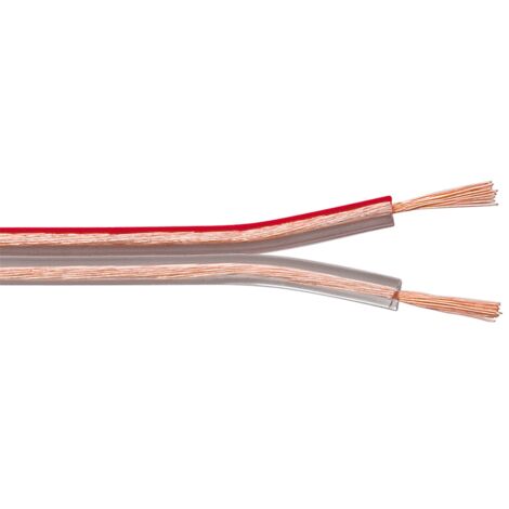 Câble de Haut-parleur transparent, Bobine de 100 m, section de 2 x 0,75 mm², CU. Longueur de câble 100 m