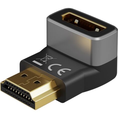 VCELINK 8K 2.1 Rallonge HDMI Mâle Femelle Angle Droit HDMI Coudé Adaptateur 90 Degrés Et 270 Degrés Plaqué Or Compatible Avec HDTV PS4 Xbox Portable Switch