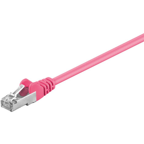 CAT 5e Câble Patch, SF/UTP, magenta, 0,25 m, conducteur en aluminium plaqué cuivre (CCA). Longueur de câble 0.25 m (1/2)