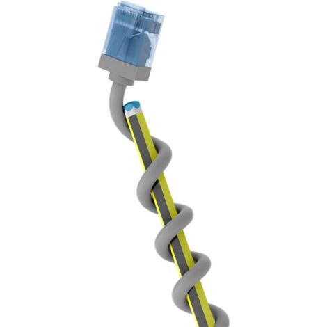 CAT 6A Câble Patch Ultra-Flexible, Slim, U/UTP, gris, fiches extra-courtes, conducteur en cuivre pur (CU), LSZH, gaine TPE, AWG 32. Longueur de câble 10 m (1/5)