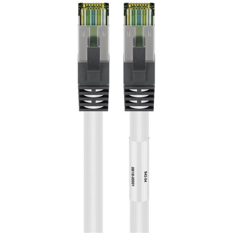 55126 Goobay Câble RJ45 Cat 8.1 S/FTP 3 m (Blanc) - Câble Ethernet RJ45 blindé catégorie 8.1 S/FTP 3 mètres (Blanc)
