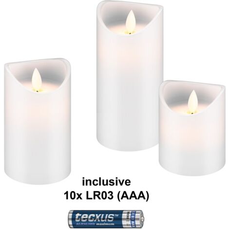 Bleu Bougies à LED Flamme vacillante | Bougie en cire véritable à pile électrique avec flamme