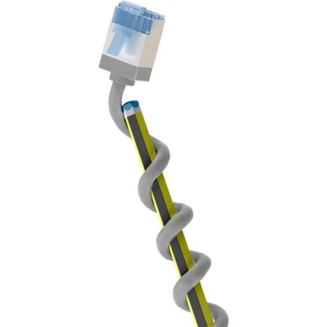 CAT 6A Câble Patch Ultra-Flexible, Slim, U/FTP, gris, fiches extra-courtes, conducteur en cuivre pur (CU), LSZH, gaine TPE, AWG 32. Longueur de câble 5 m (1/5)