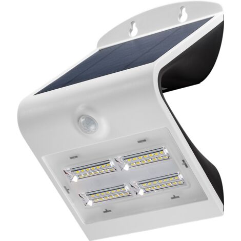 Applique Murale Solaire LED avec Détecteur de Mouvement, 3,2 W, Blanc, solution d’éclairage pour les entrées, les abris d'auto, la terrasse et les escaliers. (1/6)
