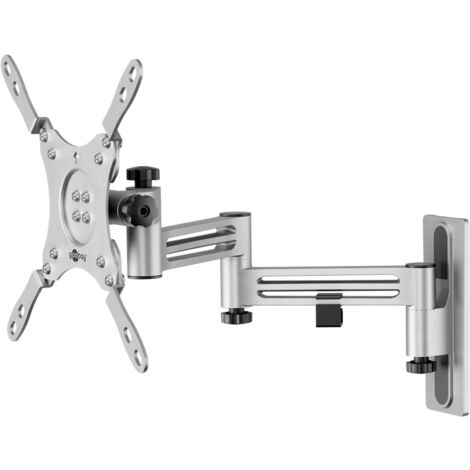 Support TV Mural Caravane FULLMOTION (M), argenté, support TV de 13 à 43 pouces (33 – 109 cm), max. 15 kg, entièrement mobile : pivotant, inclinable, extensible jusqu'à 38,6 cm.