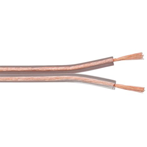 Câble de Haut-parleur transparent, Rouleau de 50 m, section de 2 x 2,5 mm², CCA. Longueur de câble 50 m
