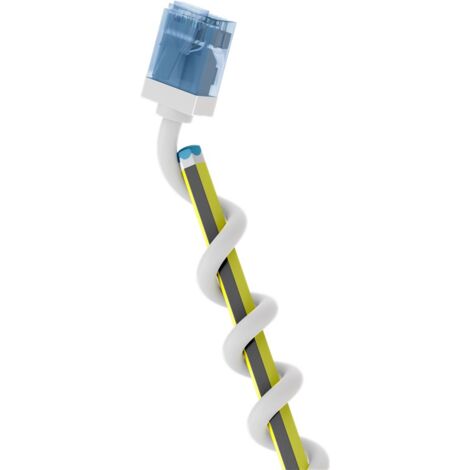 CAT 6A Câble Patch Ultra-Flexible, Slim, U/UTP, blanc, fiches extra-courtes, conducteur en cuivre pur (CU), LSZH, gaine TPE, AWG 32. Longueur de câble 7.5 m (1/5)