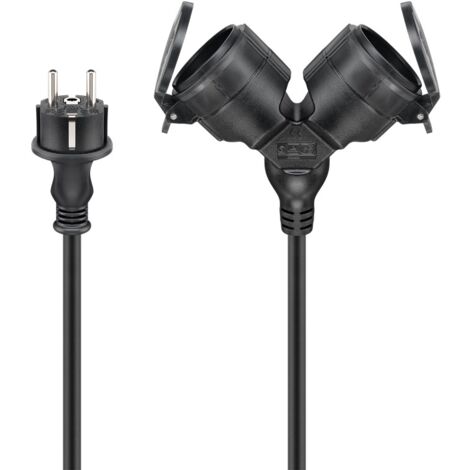 goobay Câble Prolongateur 25m Noir Résistant Extérieur (1/5)