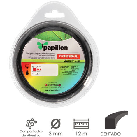 Hilo Nylon / Aluminio Cuadrado Trenzado Professional Ø 3,0 mm. Rollo 12 metros (1/3)