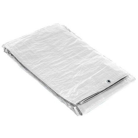 Bâche de protection blanche renforcée 3 x 4 m – Œillets métalliques – Résistante à l'humidité et à l'eau – Pour chantiers humides – Saturnia (1/2)